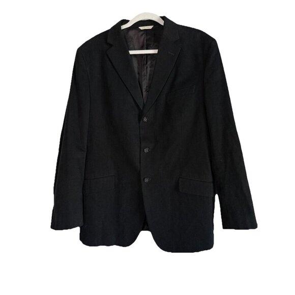 Banana Republic Men's Black Cotton 3 Button Blazer Sports Coat Size 46R - Picture 1 of 13
